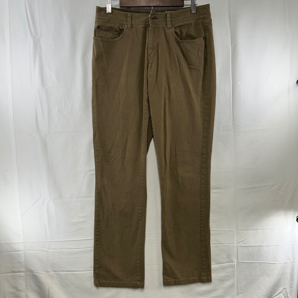 J. Hilburn 5-Pocket Twill Pants Mens 32 Brown Straight Leg Cotton Stretch
